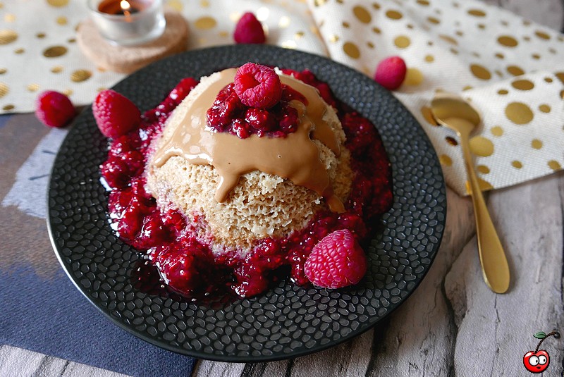 Recette du bowlcake framboise et peanut butter par caporal cerise (caporalcerise.Fr)