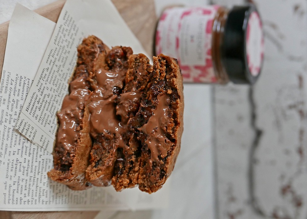 Recette des cookies spéculoos double chocolat au coeur coulant par caporal cerise (caporalcerise.Fr)