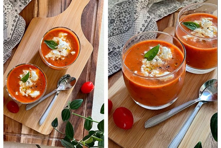 Recette du gaspacho de légumes rotis, soupe froide tomate poivron par caporalcerise (caporalcerise.fr)